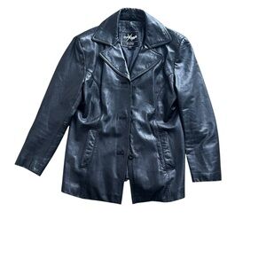 Maxima by Wilsons Leather Black Leather Jacket – Women’s Size L – Classic Coat